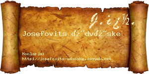 Josefovits Üdvöske névjegykártya